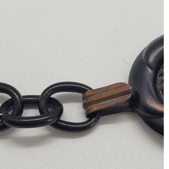 Vintage Art Deco Cloak Clasp in Black & Gold – Classic Cape Accessory - Picture 6 of 14